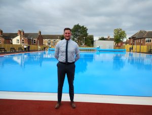 Esteem Project Manager James Prest by the new lido